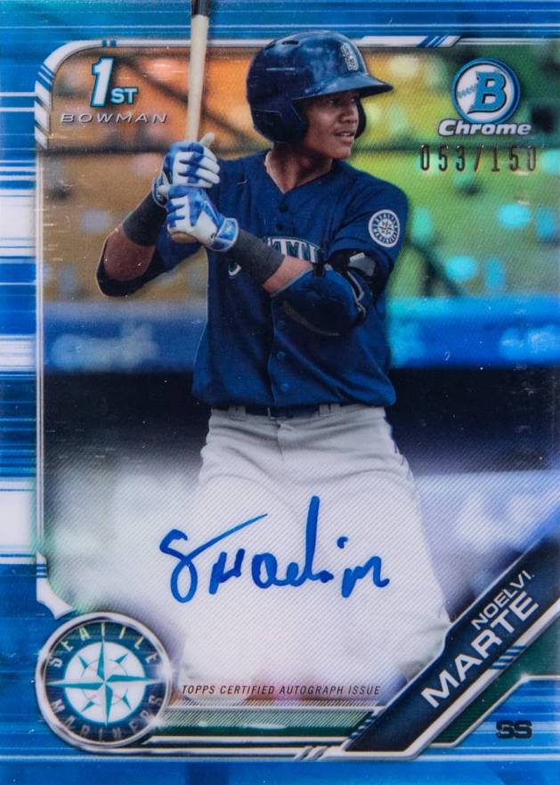 2019 Bowman Chrome Prospects Autographs Noelvi Marte #CPANMA Baseball Card