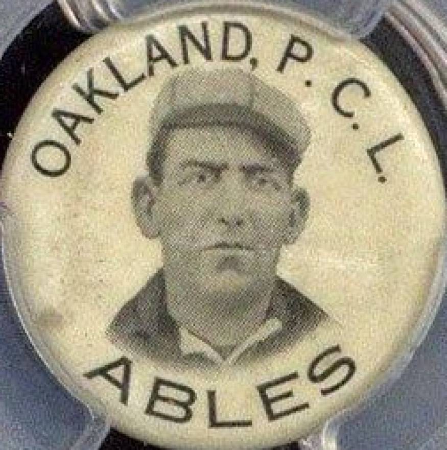 1912 PM5 Whitehead & Hoag P.C.L. Pins Harry Ables # Baseball Card