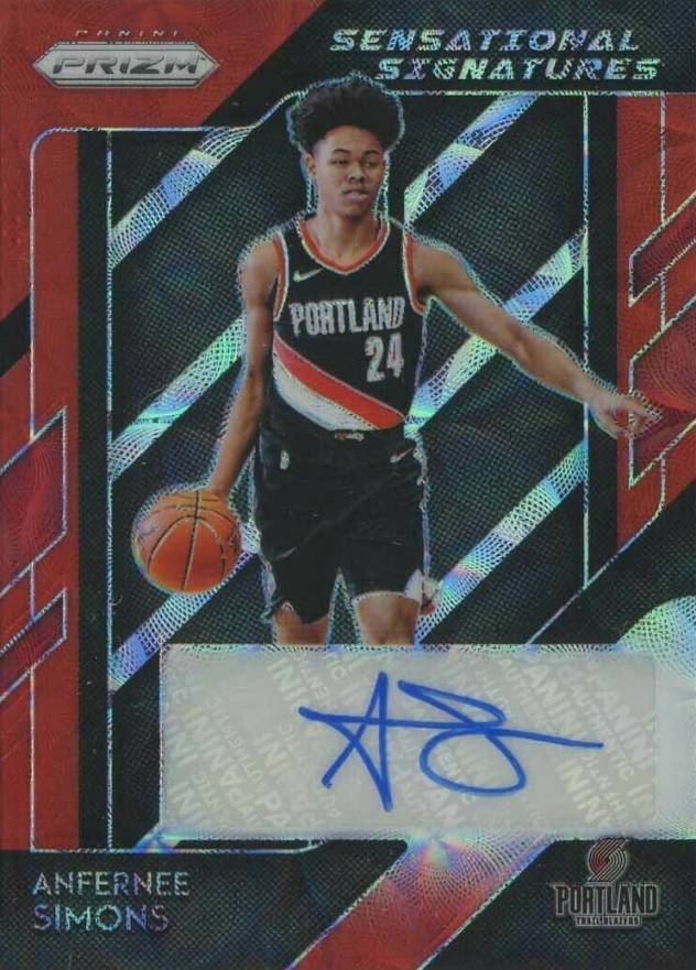 2018 Panini Prizm Sensational Signatures Anfernee Simons #SSASM Basketball Card