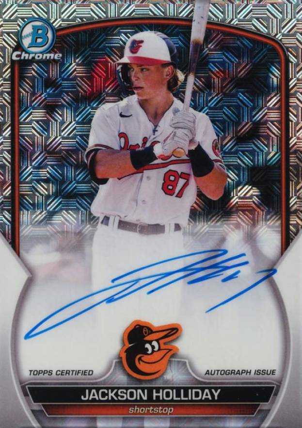 2023 Bowman Chrome Mega Box Autographs Jackson Holliday #JH Baseball Card