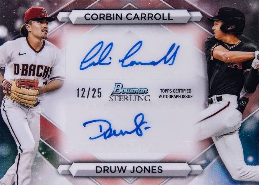 2023 Bowman Sterling Dual Refractor Autographs Corbin Carroll/Druw Jones #DRACJ Baseball Card