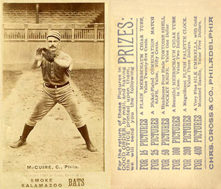 1887 Kalamazoo Bats McGuire, C., Phila. # Baseball Card