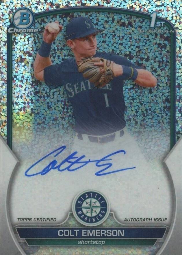 2023 Bowman Draft Chrome Prospect Autograph Colt Emerson #CDACE Baseball Card