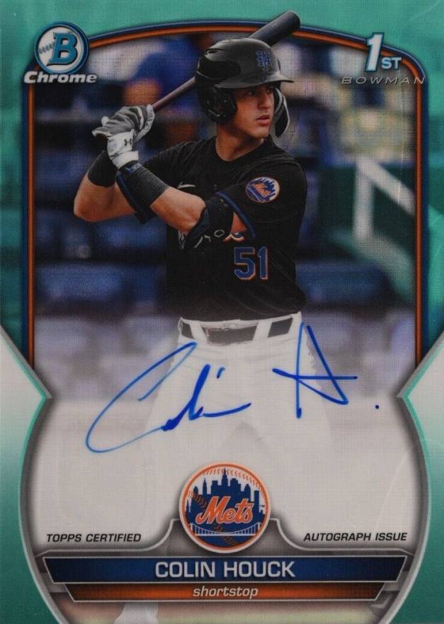 2023 Bowman Draft Chrome Prospect Autograph Colin Houck #CDACH Baseball Card