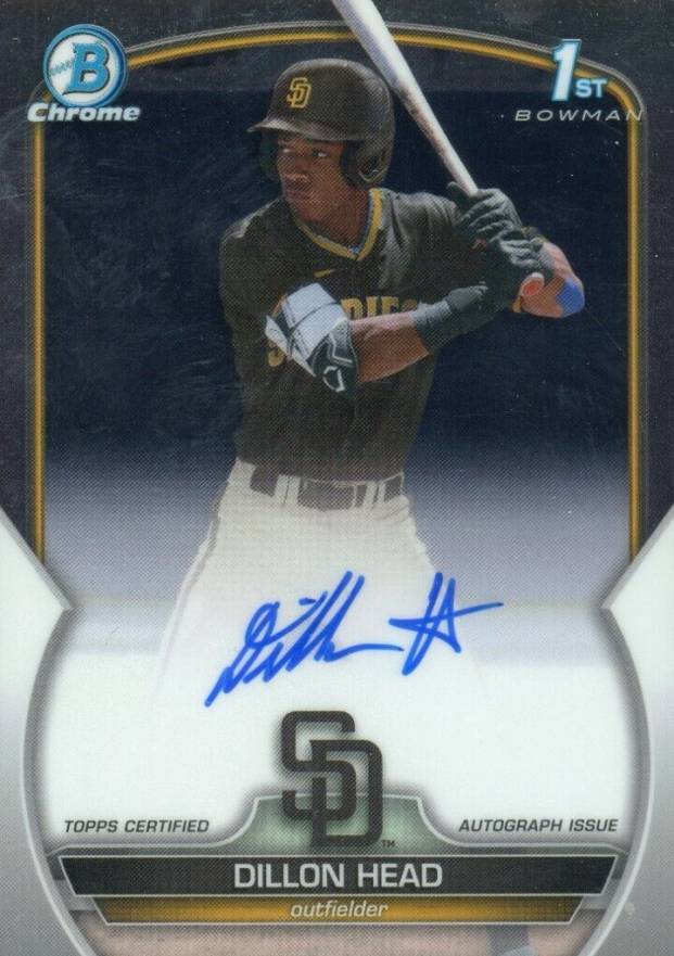 2023 Bowman Draft Chrome Prospect Autograph Dillon Head #CDADHE Baseball Card