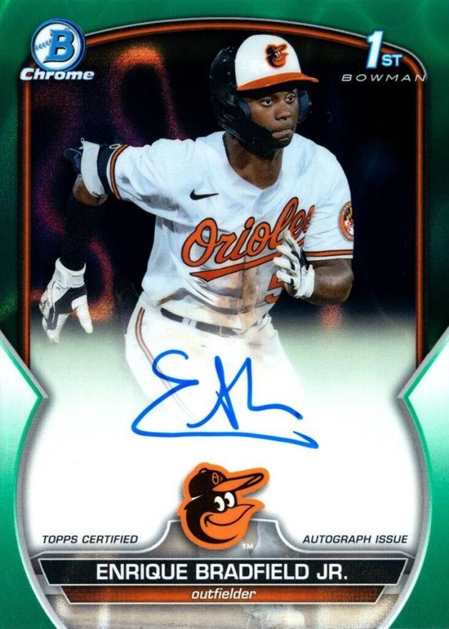 2023 Bowman Draft Chrome Prospect Autograph Enrique Bradfield Jr. #CDAEBR Baseball Card