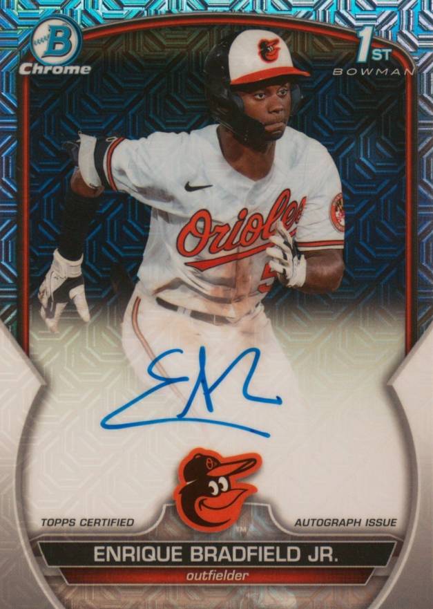 2023 Bowman Draft Chrome Prospect Autograph Enrique Bradfield Jr. #CDAEBR Baseball Card