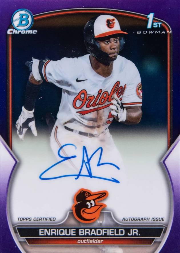 2023 Bowman Draft Chrome Prospect Autograph Enrique Bradfield Jr. #CDAEBR Baseball Card