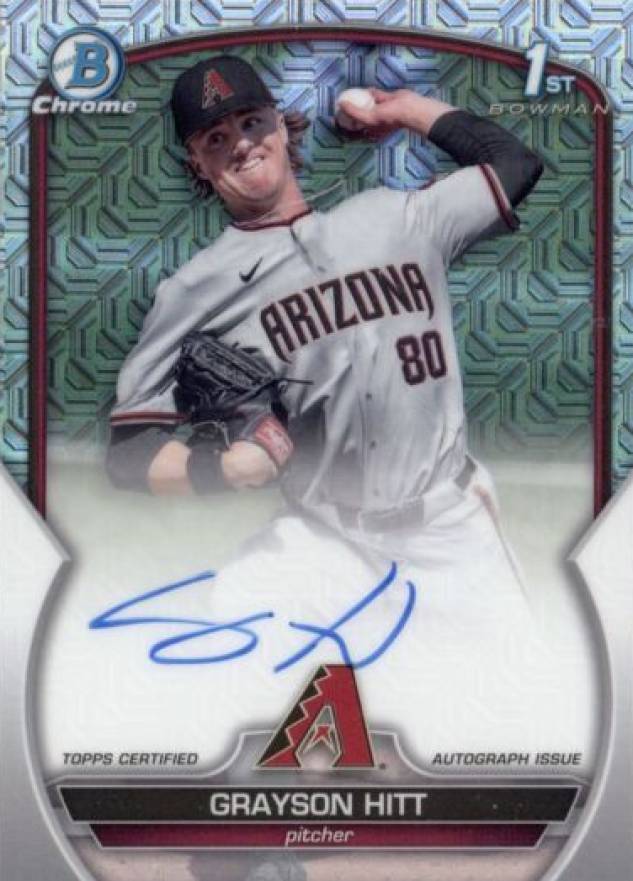 2023 Bowman Draft Chrome Prospect Autograph Grayson Hitt #CDAGH Baseball Card