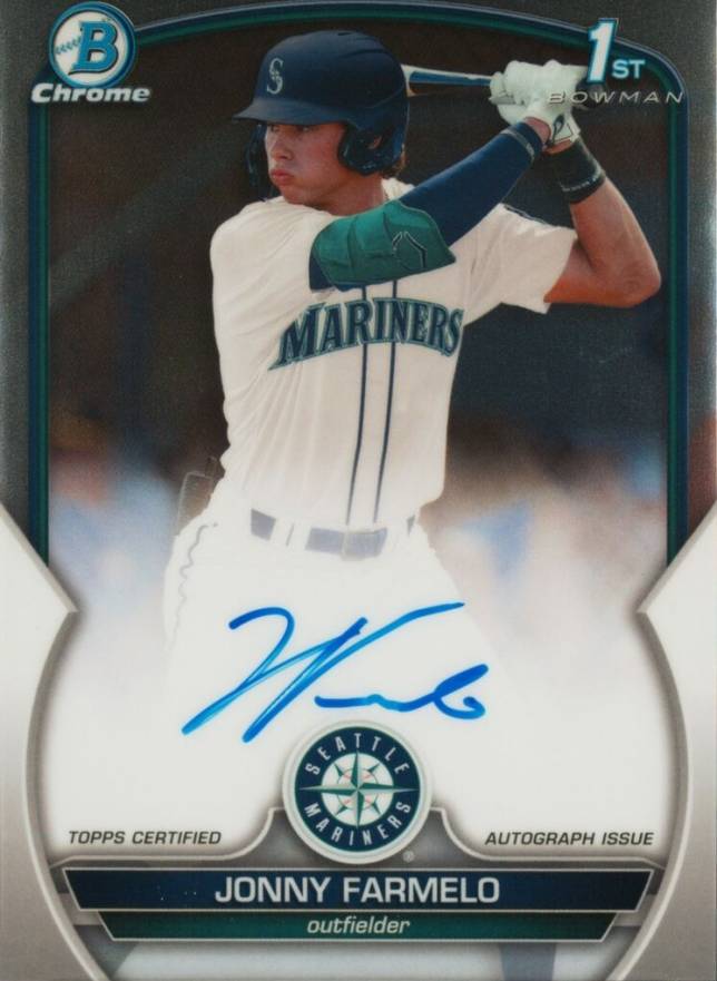 2023 Bowman Draft Chrome Prospect Autograph Jonny Farmelo #CDAJF Baseball Card