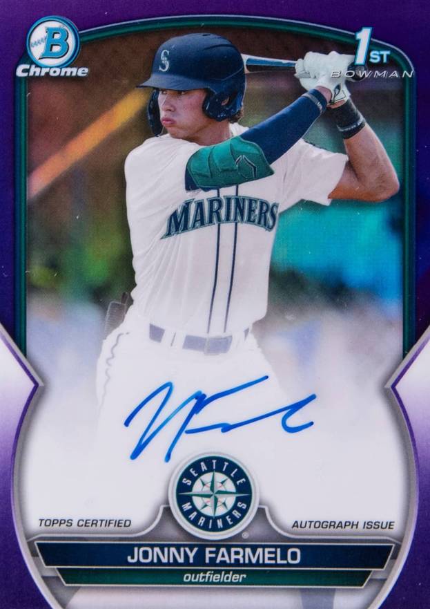 2023 Bowman Draft Chrome Prospect Autograph Jonny Farmelo #CDAJF Baseball Card