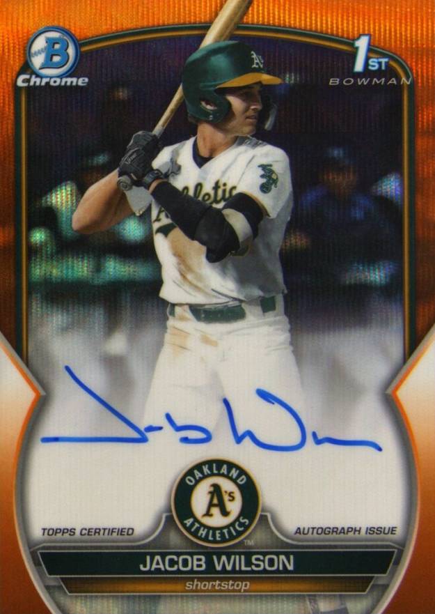 2023 Bowman Draft Chrome Prospect Autograph Jacob Wilson #CDAJWI Baseball Card