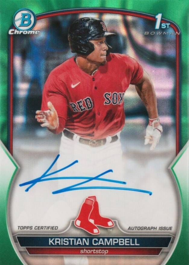 2023 Bowman Draft Chrome Prospect Autograph Kristian Campbell #CDAKCA Baseball Card