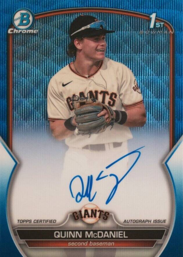 2023 Bowman Draft Chrome Prospect Autograph Quinn Mcdaniel #CDAQMC Baseball Card