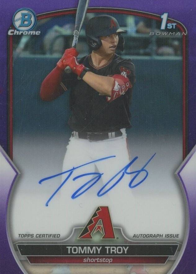 2023 Bowman Draft Chrome Prospect Autograph Tommy Troy #CDATT Baseball Card