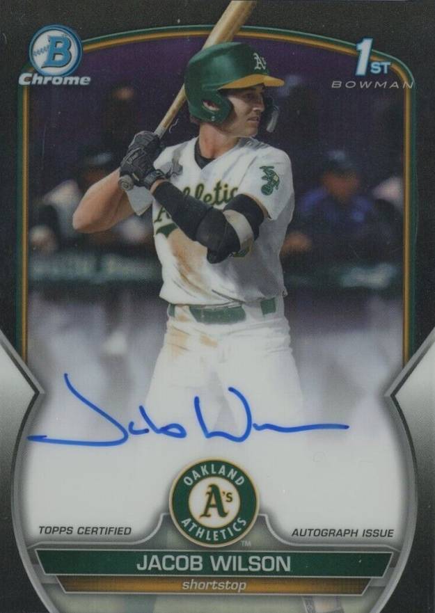 2023 Bowman Draft Chrome Prospect Autograph Jacob Wilson #CDAJWI Baseball Card