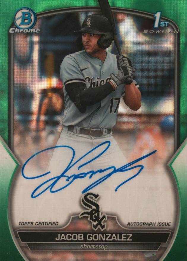 2023 Bowman Draft Chrome Prospect Autograph Jacob Gonzalez #CDAJGO Baseball Card