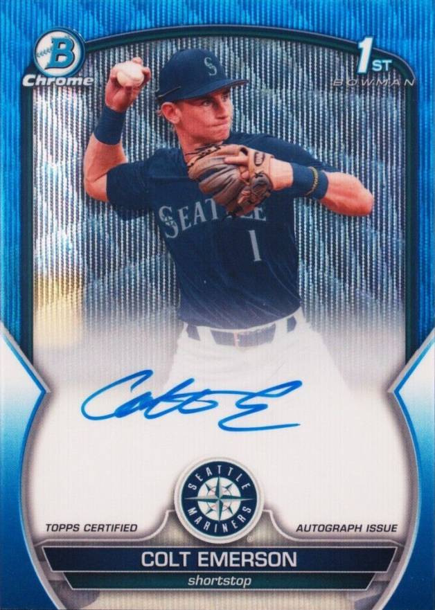 2023 Bowman Draft Chrome Prospect Autograph Colt Emerson #CDACE Baseball Card