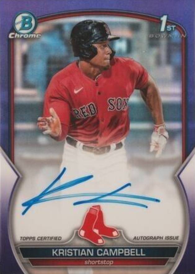 2023 Bowman Draft Chrome Prospect Autograph Kristian Campbell #CDAKCA Baseball Card