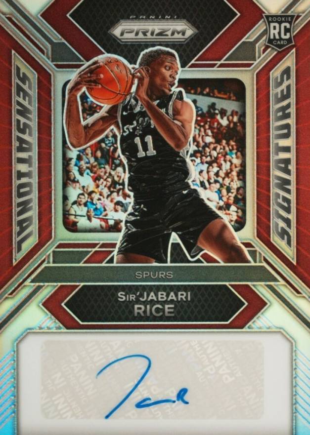 2023 Panini Prizm Sensational Signatures Sir'Jabari Rice #SSSR Basketball Card