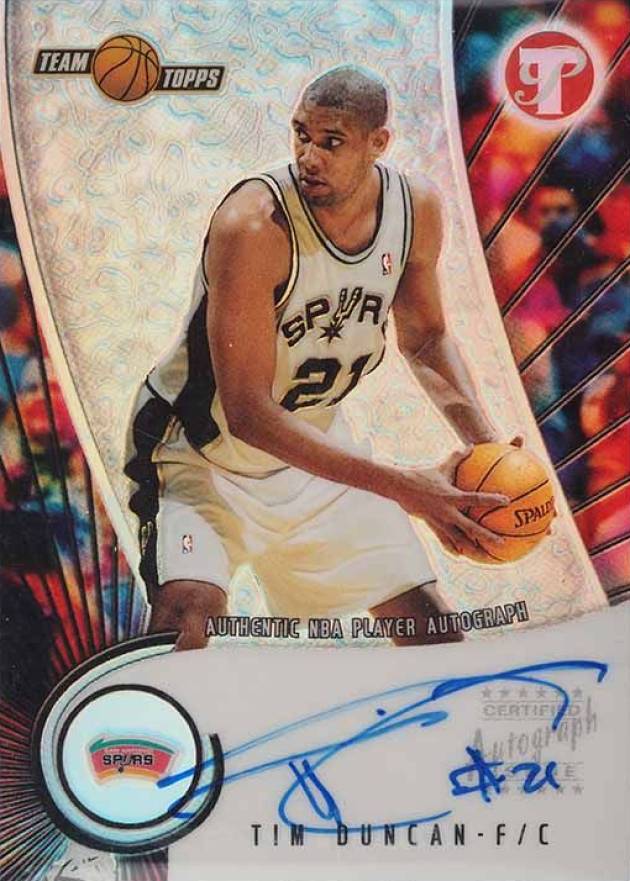 2001 Topps Pristine Autographs Tim Duncan #A-TD Basketball Card