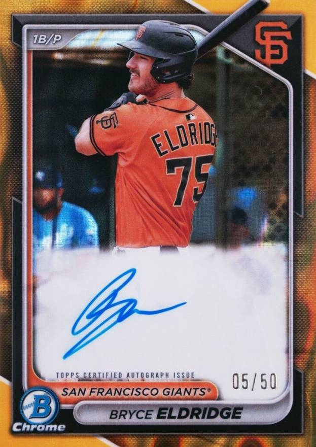 2024 Bowman Chrome Prospect Autographs Bryce Eldridge #CPABE Baseball Card