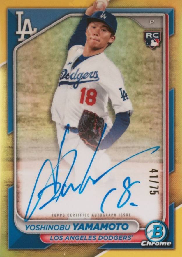 2024 Bowman Chrome Rookie Autographs Yoshinobu Yamamoto #CRAYY Baseball Card