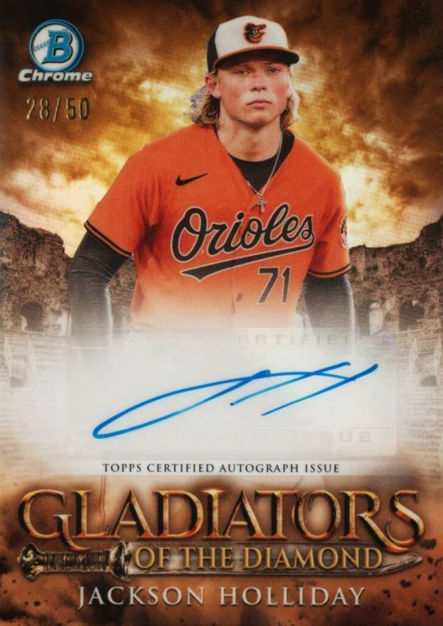 2024 Bowman Gladiators of the Diamond Autographs Jackson Holliday #GDAJH Baseball Card