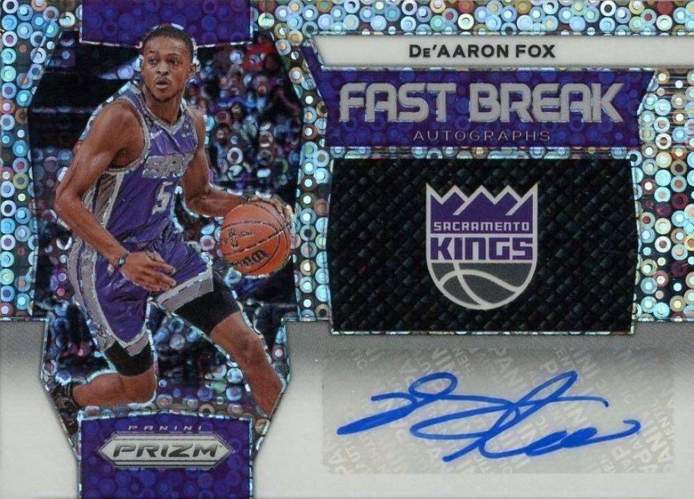 2023 Panini Prizm Fast Break Autographs DE'Aaron Fox #FBDFX Basketball Card