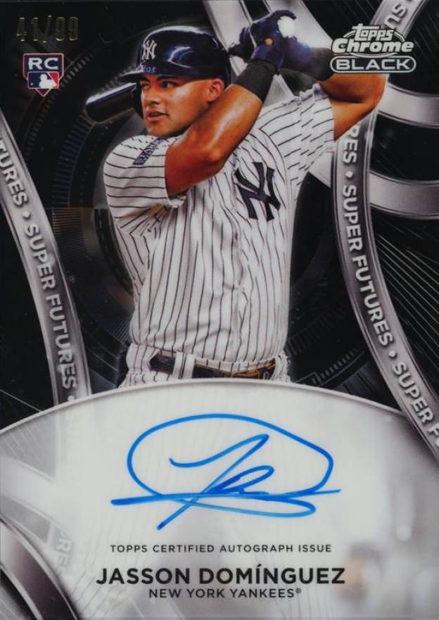 2024 Topps Chrome Black Super Futures Autographs Jasson Dominguez #JD Baseball Card