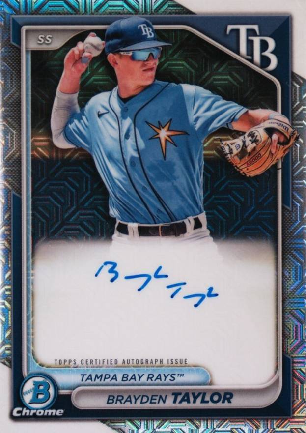 2024 Bowman Mega Box Chrome Bowman Prospect Mega Autographs Brayden Taylor #BT Baseball Card