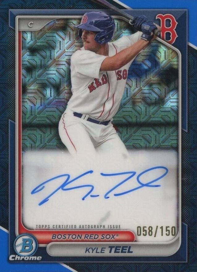 2024 Bowman Mega Box Chrome Bowman Prospect Mega Autographs Kyle Teel #KT Baseball Card