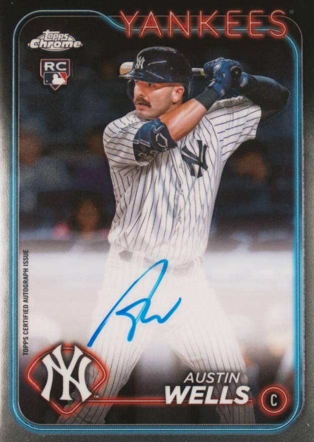 2024 Topps Chrome Rookie Autographs Austin Wells #RAAW Baseball Card