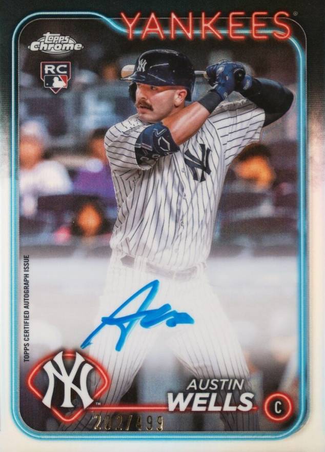 2024 Topps Chrome Rookie Autographs Austin Wells #RAAW Baseball Card