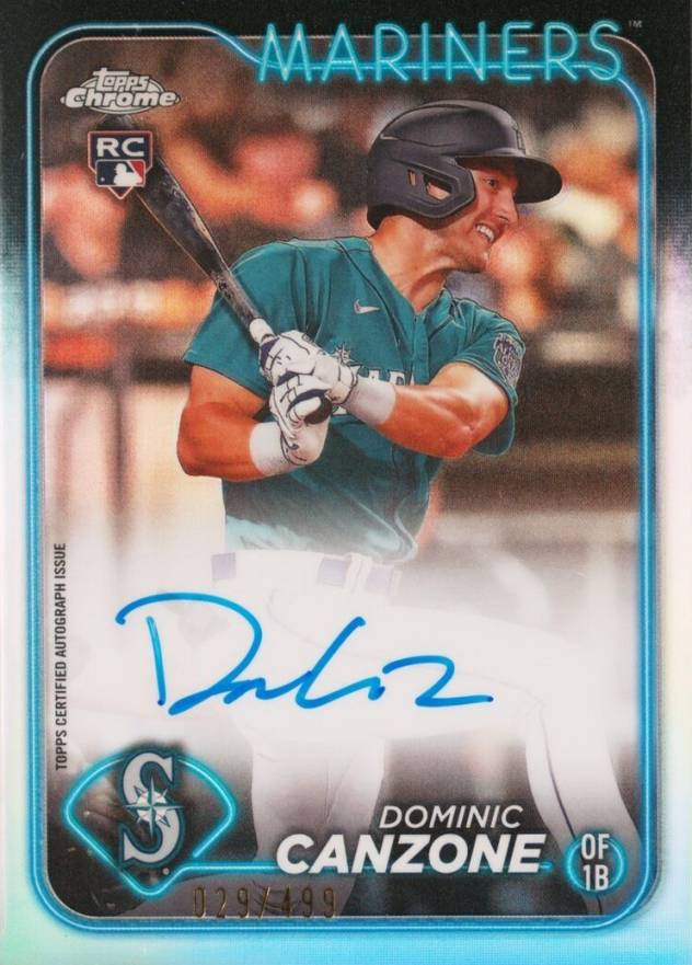 2024 Topps Chrome Rookie Autographs Dominic Canzone #RADC Baseball Card