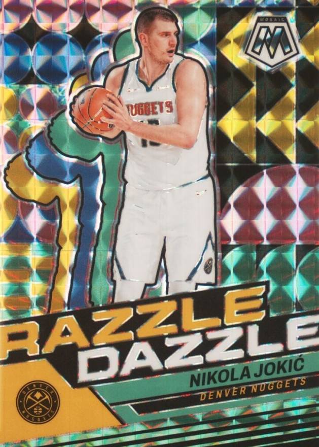 2023 Panini Mosaic Razzle Dazzle Nikola Jokic #3 Basketball Card