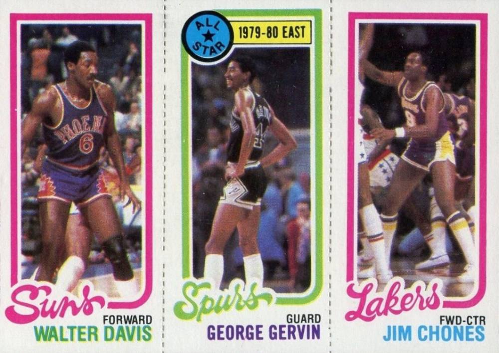 1980 Topps Davis/Gervin/Chones # Basketball Card