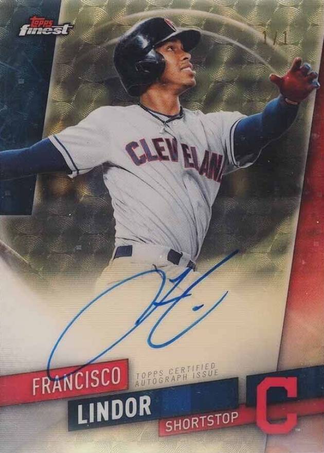 2019 Finest Autographs Francisco Lindor #FA-FL Baseball Card