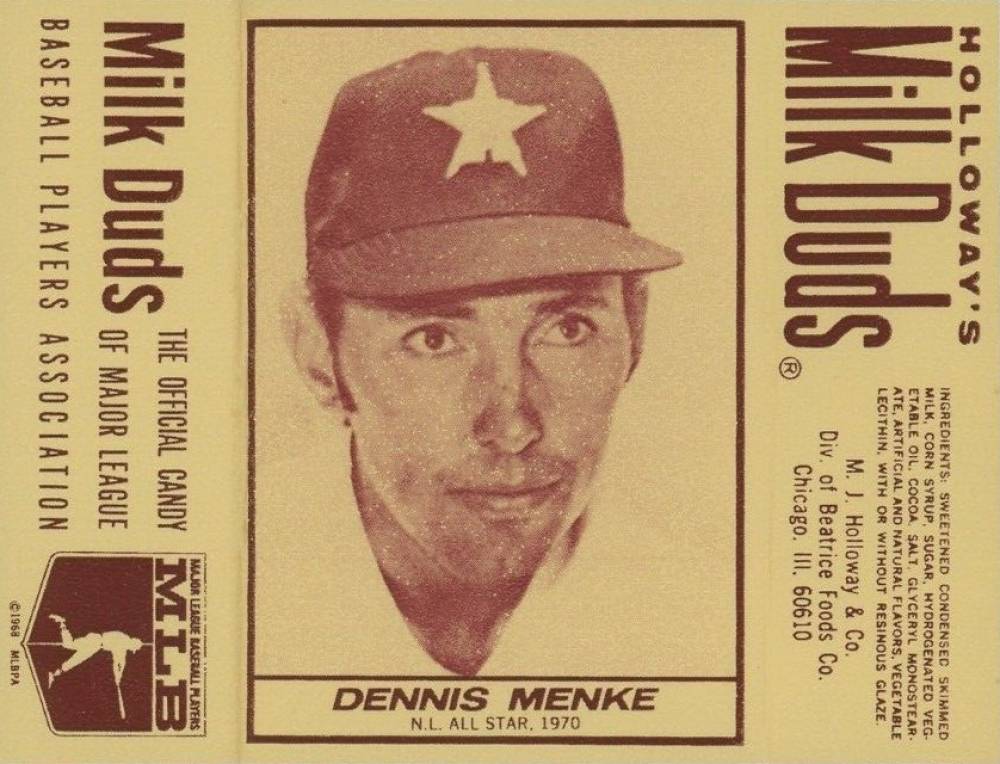 1971 Milk Duds Denis Menke # Baseball Card