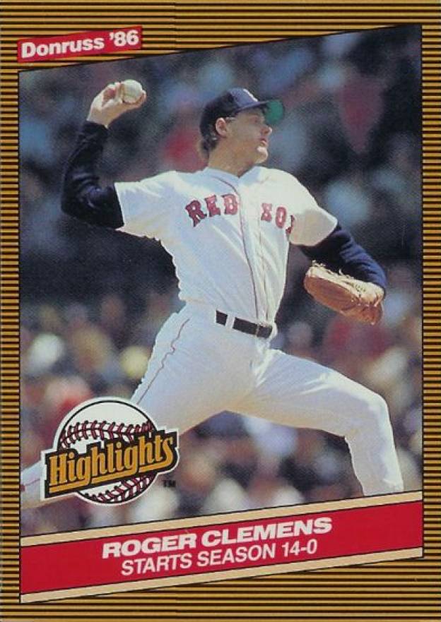 1986 Donruss Highlights Roger Clemens #17 Baseball Card