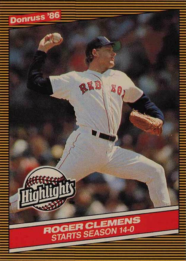 1986 Donruss Highlights Roger Clemens #17 Baseball Card