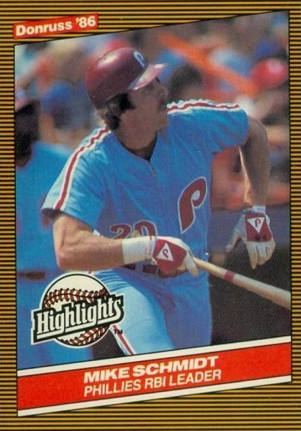 1986 Donruss Highlights Mike Schmidt #4 Baseball Card