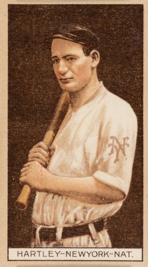 1912 Brown Backgrounds Common back HARTLEY-NEWYORK-NAT. # Baseball Card