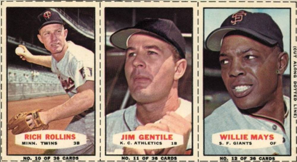 1964 Bazooka Panel Rollins/Gentile/Mays # Baseball Card