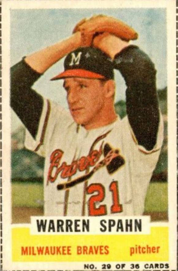 1961 Bazooka Warren Spahn #29 Baseball Card