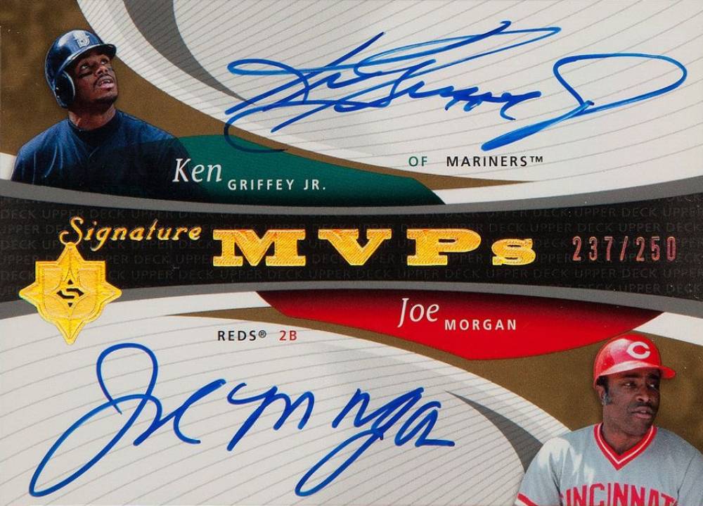 2005 Ultimate Signature Edition Signature MVP's Dual Ken Griffey Jr./Joe Morgan #MVPGM Baseball Card