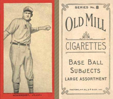 1910 Old Mill Series 8 (Southern Assn.) Hohnhorst, Atlanta # Baseball Card