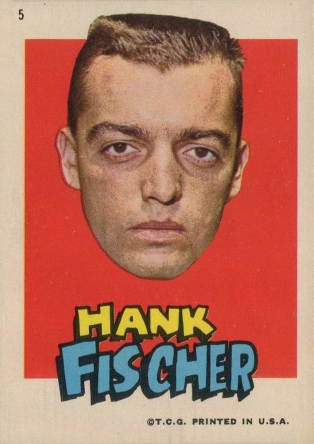 1967 Topps Red Sox Stickers Hank Fischer #5 Baseball Card