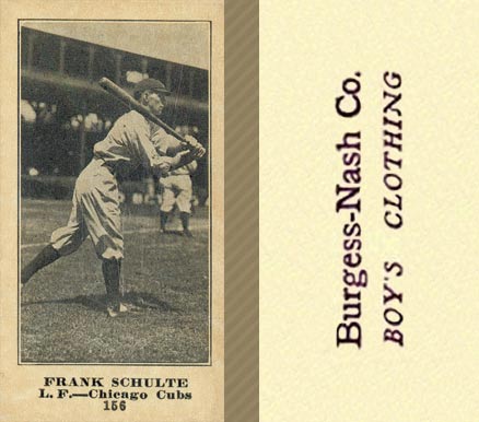 1916 Burgess-Nash Co. Frank Schulte #156 Baseball Card