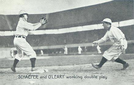 1907 Wolverine News Co. Detroit Tigers Schaefer and O'Leary working double play # Baseball Card